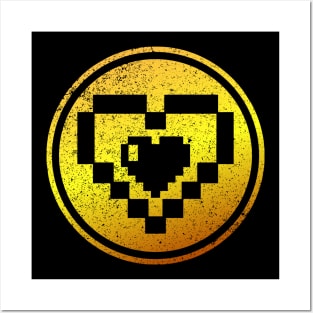 8bit Heart Gold Token Posters and Art